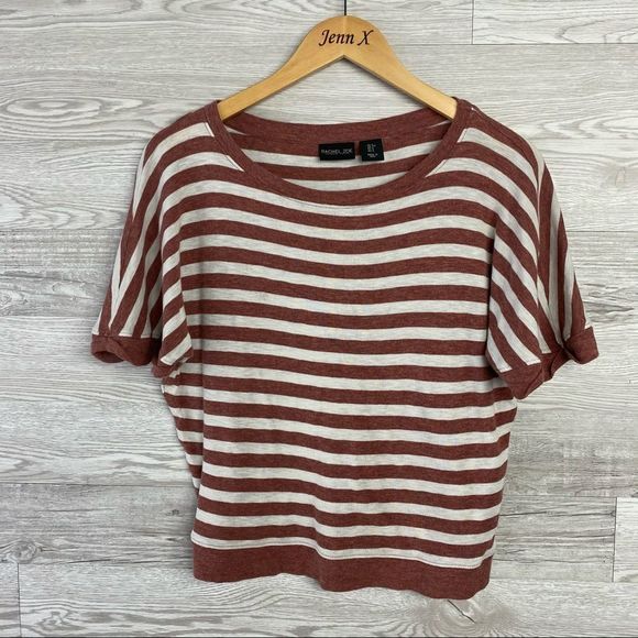 Rachel Zoe Striped Dolman Rust White Blouse - Picture 1 of 7
